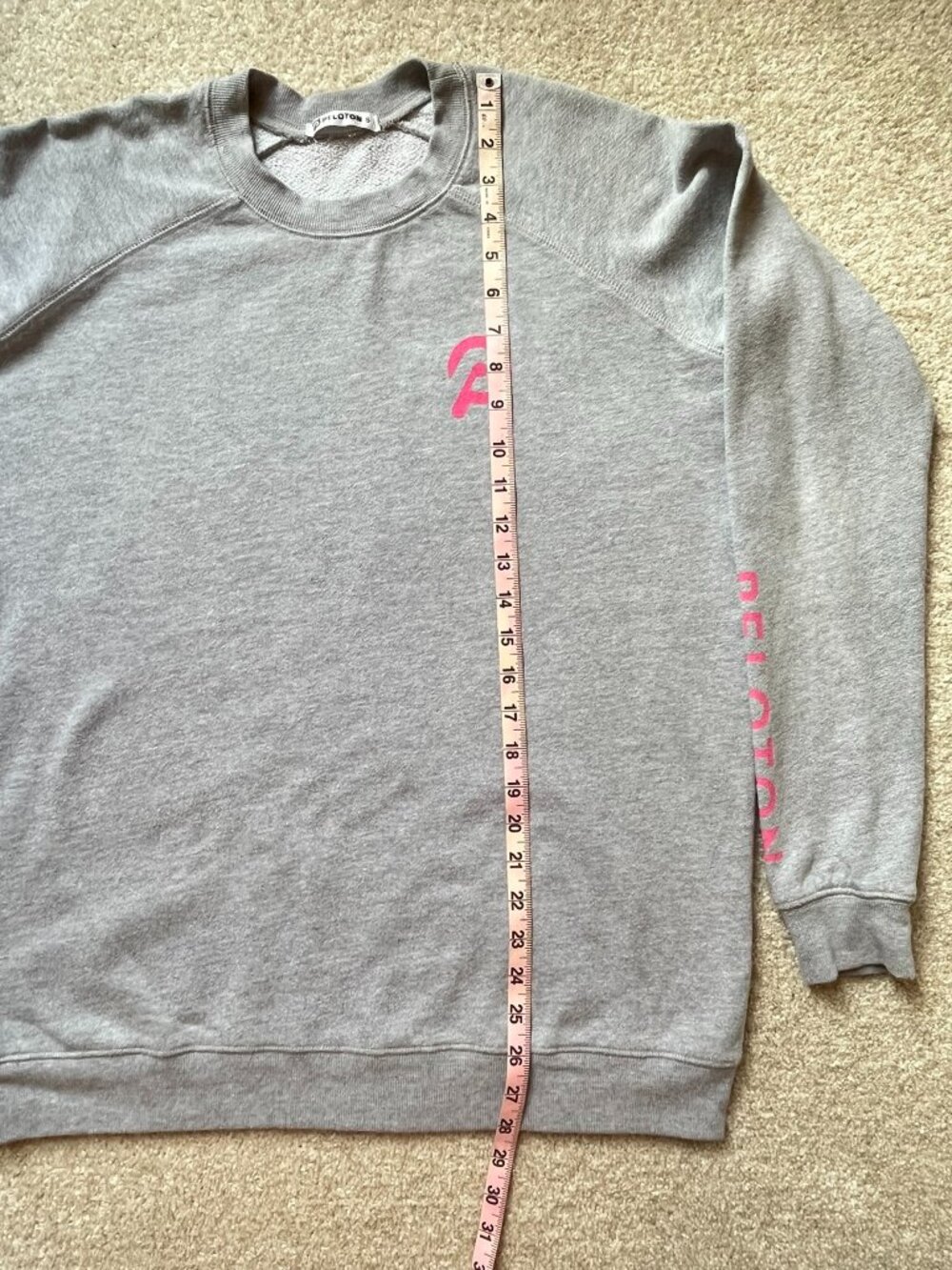 Peloton Gray Sweatshirt with Pink Peloton Logo - Small - Picture 4 of 16